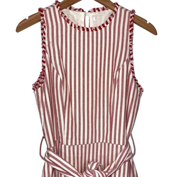 Lucy Paris Adeline Striped Cotton Ticking Flounce Hem Dress Size M - Picture 3 of 16